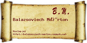 Balazsoviech Márton névjegykártya